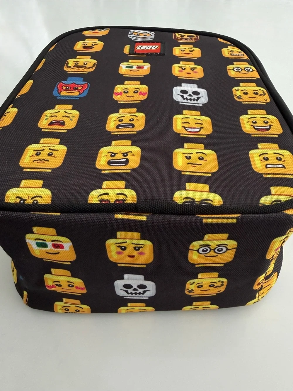 LEGO Insulated Lunch Bag Minifigure Heads Black Yellow Carry Gear Solutions⁠